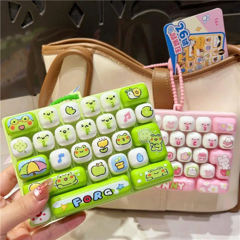 Fidget Toy 26 Keys Mechanical Keyboard Clicker Cute Cartoon Stress Relief Toy Sensory Desk Toy Kawaii Gift
