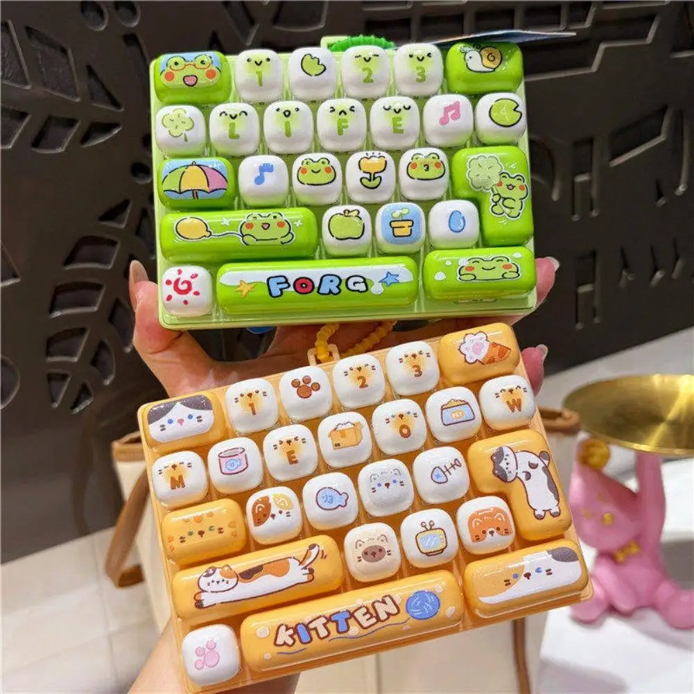 Fidget Toy 26 Keys Mechanical Keyboard Clicker Cute Cartoon Stress Relief Toy Sensory Desk Toy Kawaii Gift