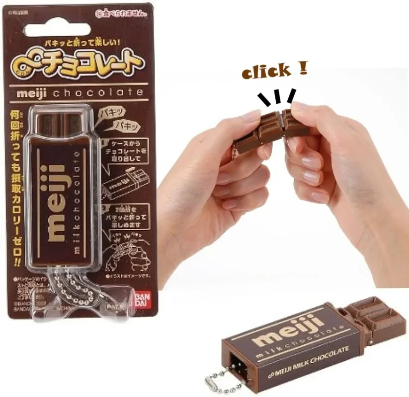 Simulated Meiji Chocolate Fidget Toy bendable structure with crisp click snap sound creative decompression toy relieve stresstoy