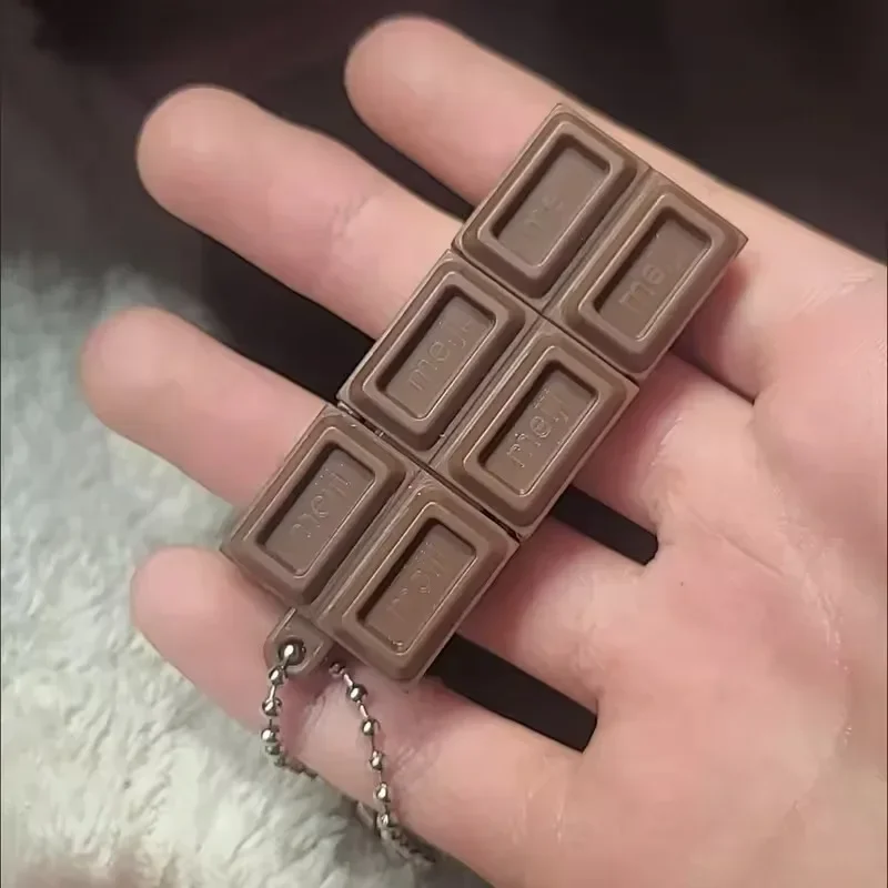 Simulated Meiji Chocolate Fidget Toy bendable structure with crisp click snap sound creative decompression toy relieve stresstoy