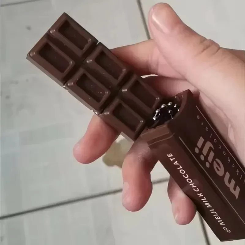 Simulated Meiji Chocolate Fidget Toy bendable structure with crisp click snap sound creative decompression toy relieve stresstoy