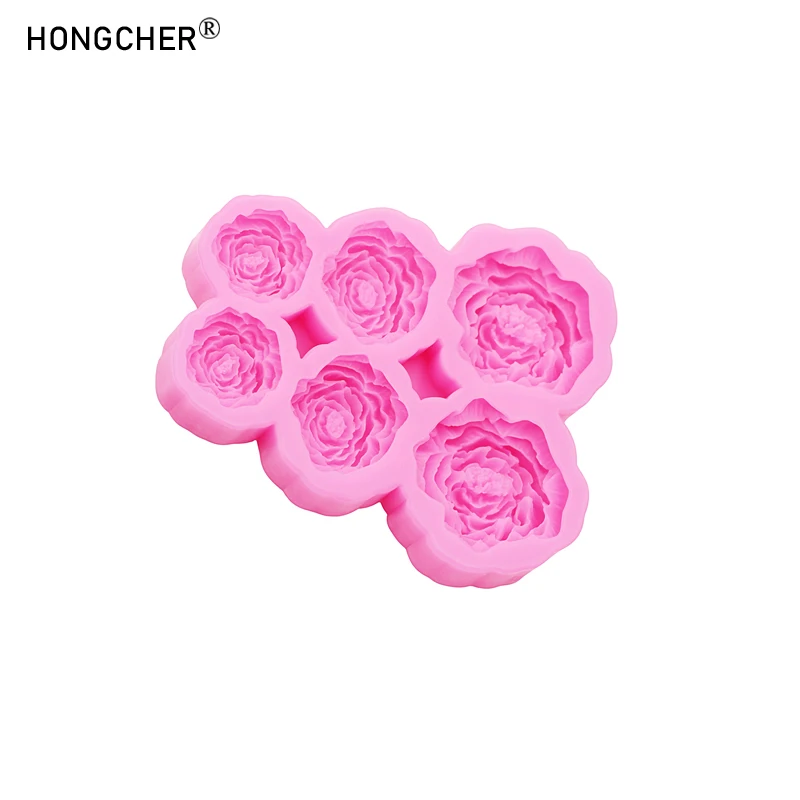 Peony & Rose Silicone Molds for Resin Jewelry DIY Handmade Chocolate Fondant Cakes Phone Case Decoration Baking Mold