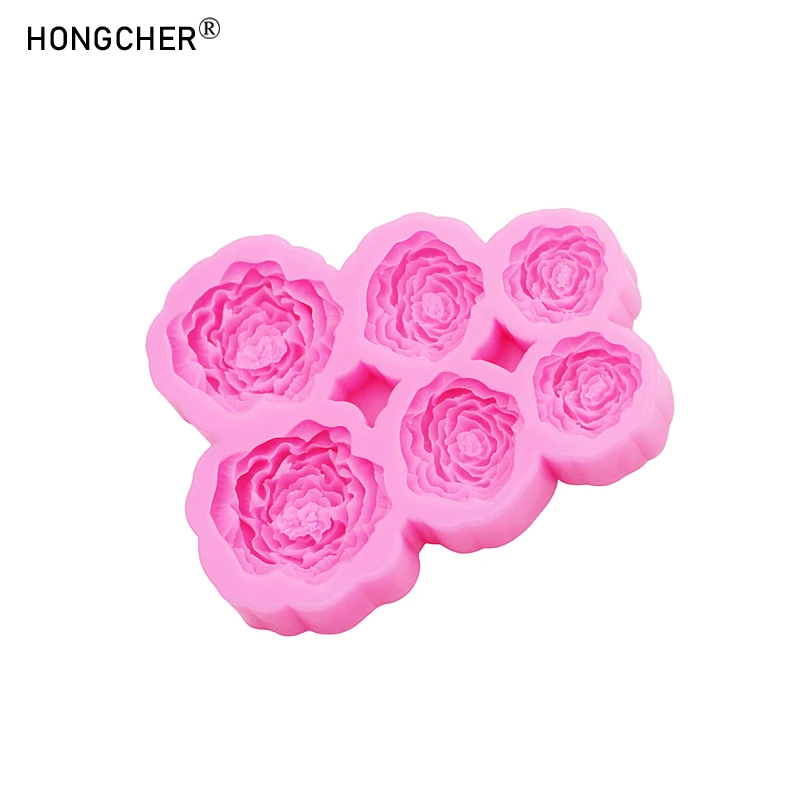 Peony & Rose Silicone Molds for Resin Jewelry DIY Handmade Chocolate Fondant Cakes Phone Case Decoration Baking Mold