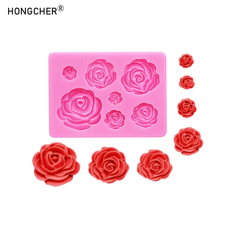 Peony & Rose Silicone Molds for Resin Jewelry DIY Handmade Chocolate Fondant Cakes Phone Case Decoration Baking Mold