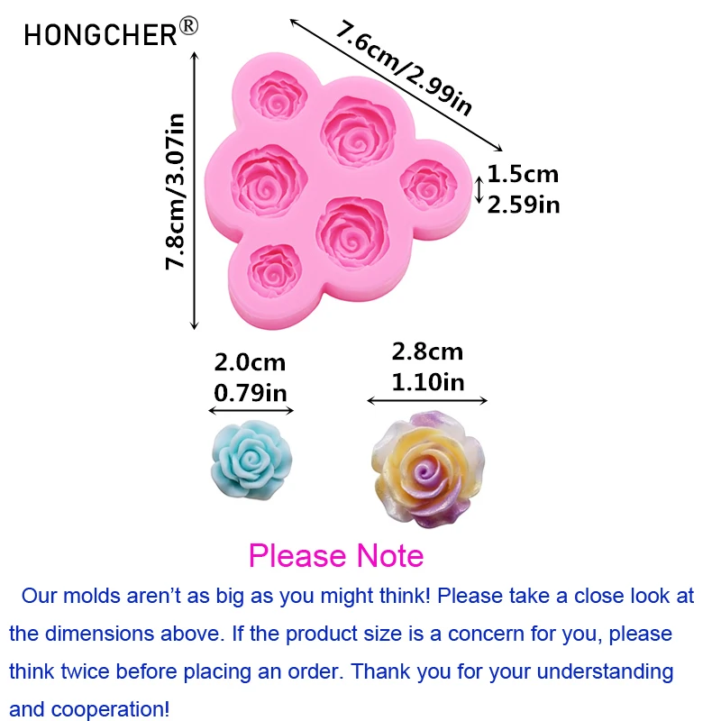 Peony & Rose Silicone Molds for Resin Jewelry DIY Handmade Chocolate Fondant Cakes Phone Case Decoration Baking Mold