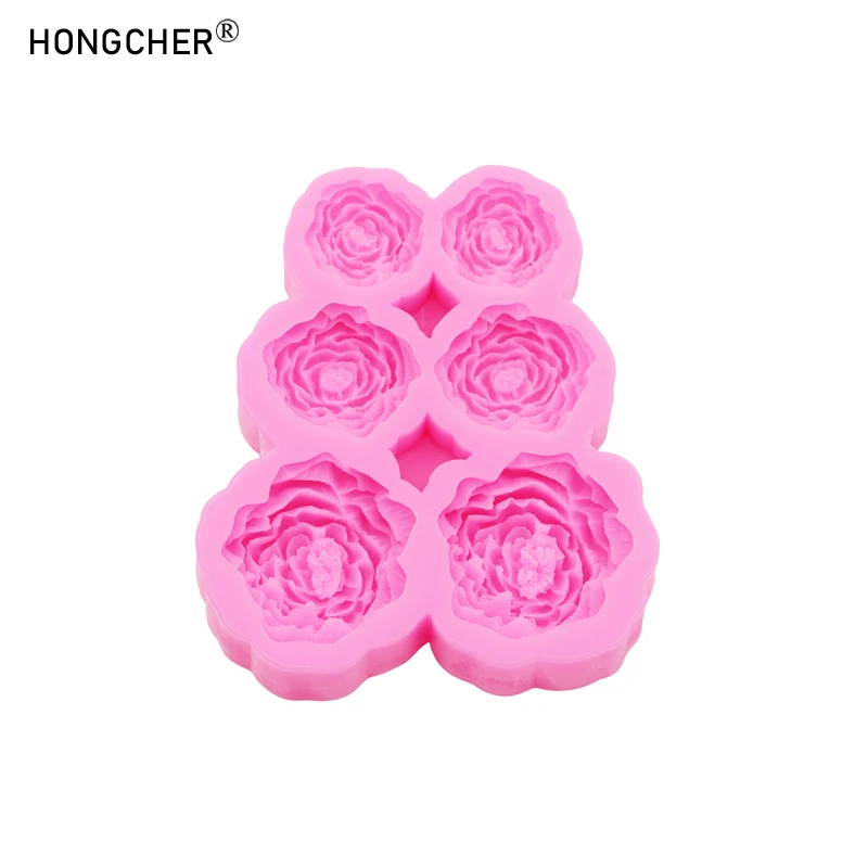 Peony & Rose Silicone Molds for Resin Jewelry DIY Handmade Chocolate Fondant Cakes Phone Case Decoration Baking Mold