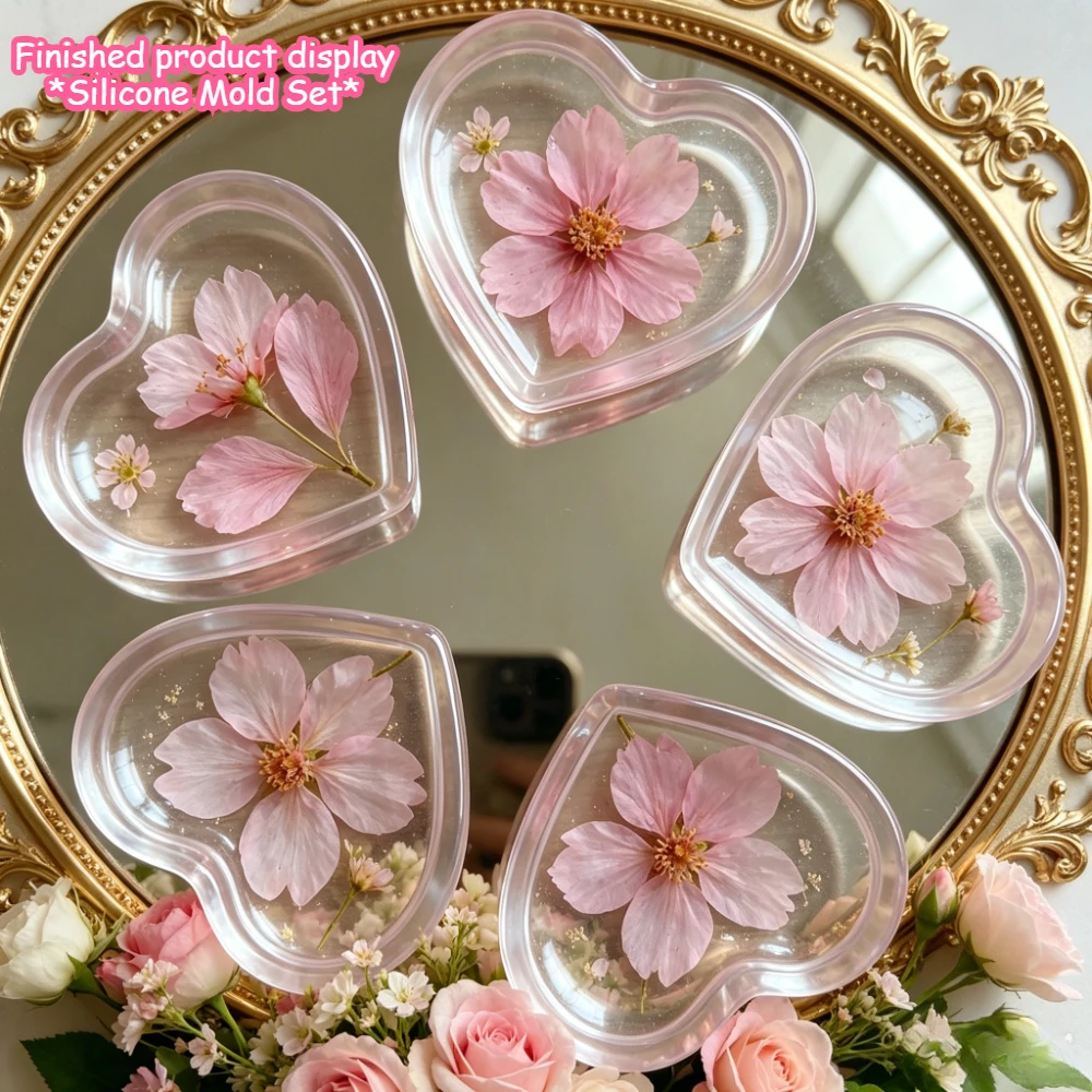 Heart-Shaped Silicone Mold for DIY Gifts and Craft Projects - Perfect for Cement, Epoxy Resin, Plaster, Candle Cup, Storage