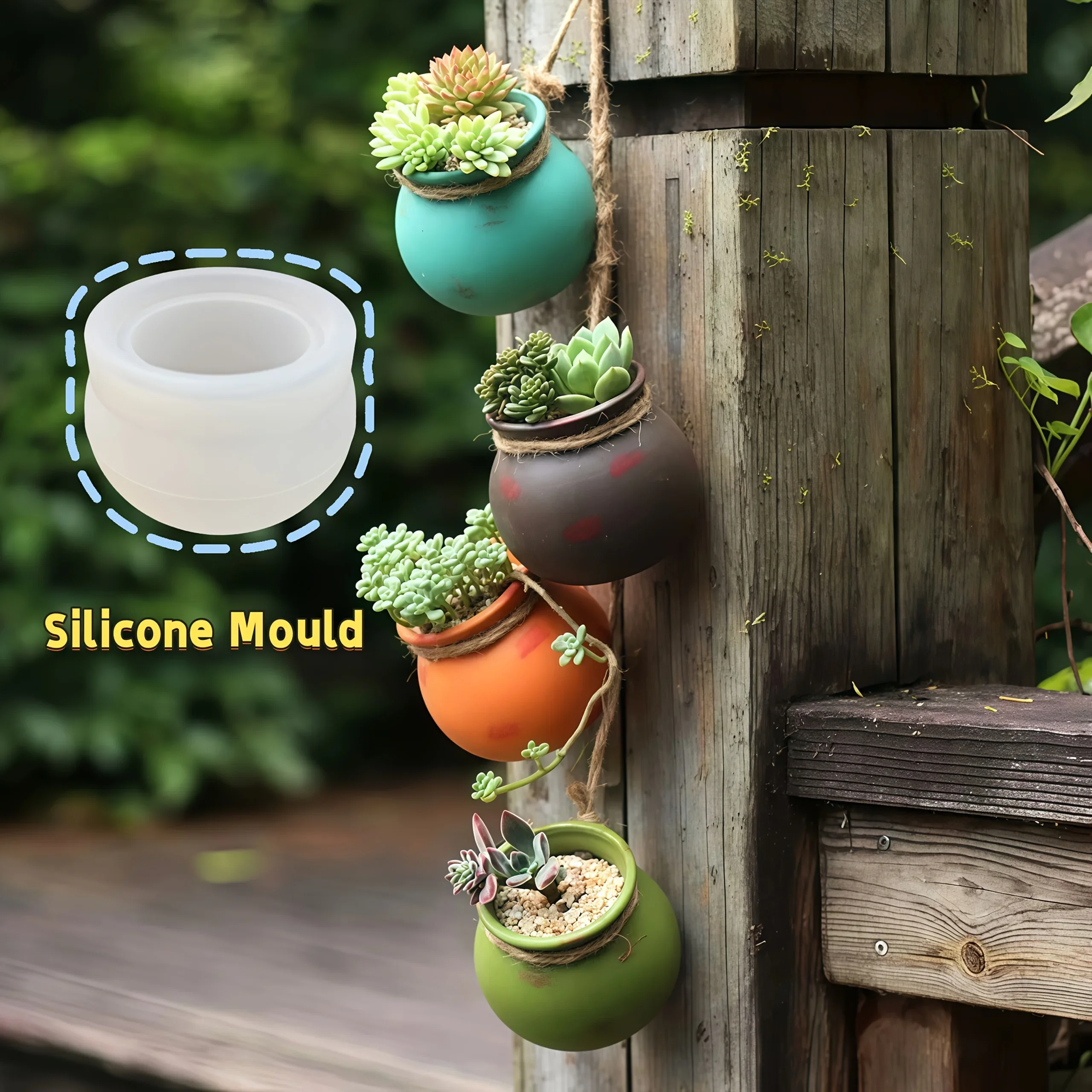 DNEJIU Silicone Molds for Resin, Epoxy, Candle Making - Heavy-Duty Reusable Round Flower Pot Molds with Open-Top Design