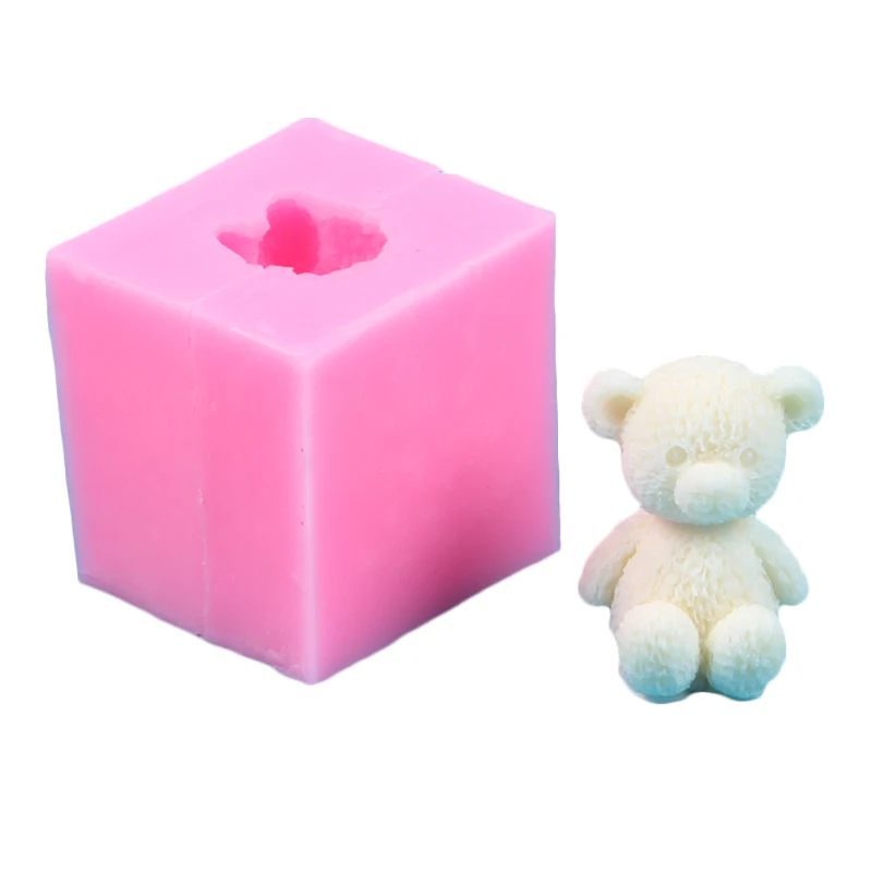 3D Bear Silicone Mold DIY Animal Candle Handmade Soap Aromatherapy Ornament Wax Clay Gift Resin Mold Fondant Cake Decorating
