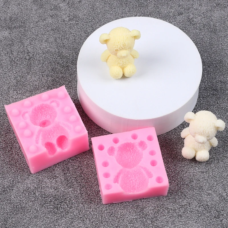 3D Bear Silicone Mold DIY Animal Candle Handmade Soap Aromatherapy Ornament Wax Clay Gift Resin Mold Fondant Cake Decorating