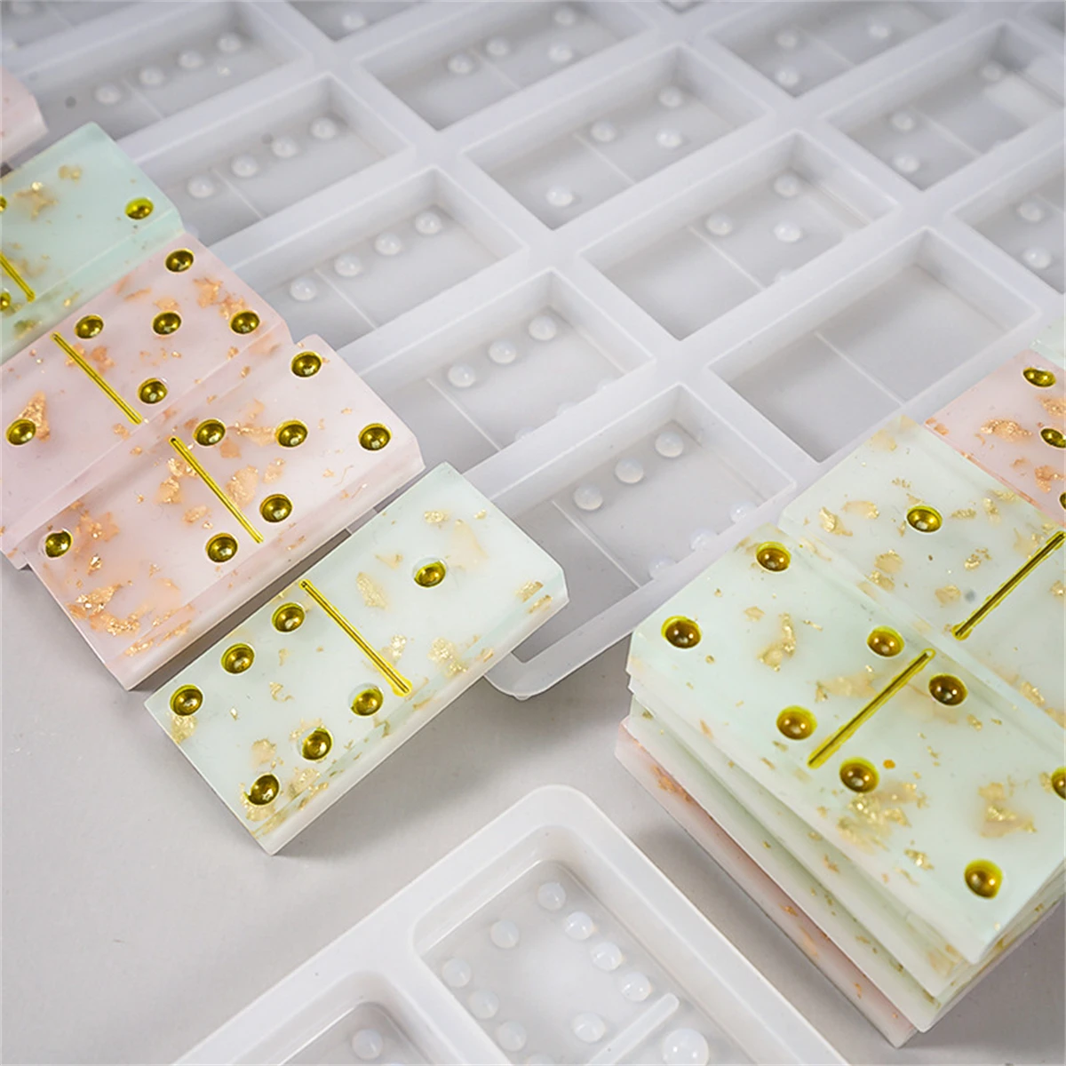 Silicone Domino Block Mold for Resin Casting Epoxy Resin Mold Suitable DIY Board Games Handicrafts and Gifts Silicone Resin Mold