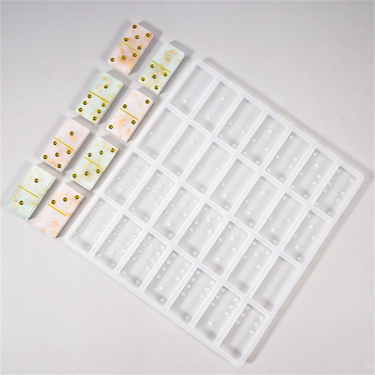 Silicone Domino Block Mold for Resin Casting Epoxy Resin Mold Suitable DIY Board Games Handicrafts and Gifts Silicone Resin Mold