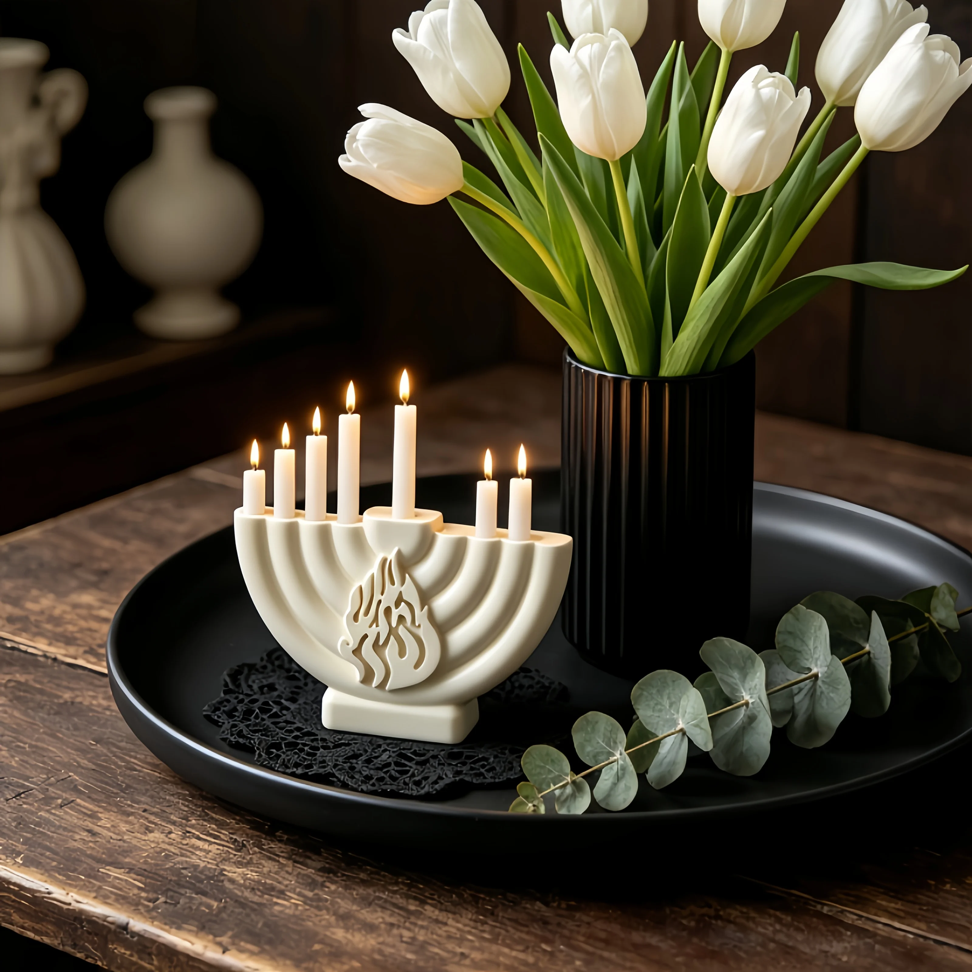 Resin Silicone Mold 1pc Flame Pattern 9-Hole Candlestick Silicone Mold,DIY Aromatherapy Candle Ornament Gypsum Mold