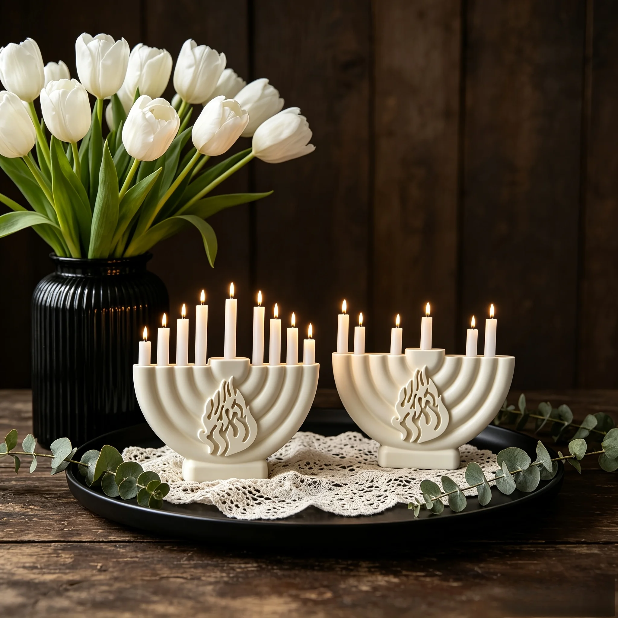 Resin Silicone Mold 1pc Flame Pattern 9-Hole Candlestick Silicone Mold,DIY Aromatherapy Candle Ornament Gypsum Mold