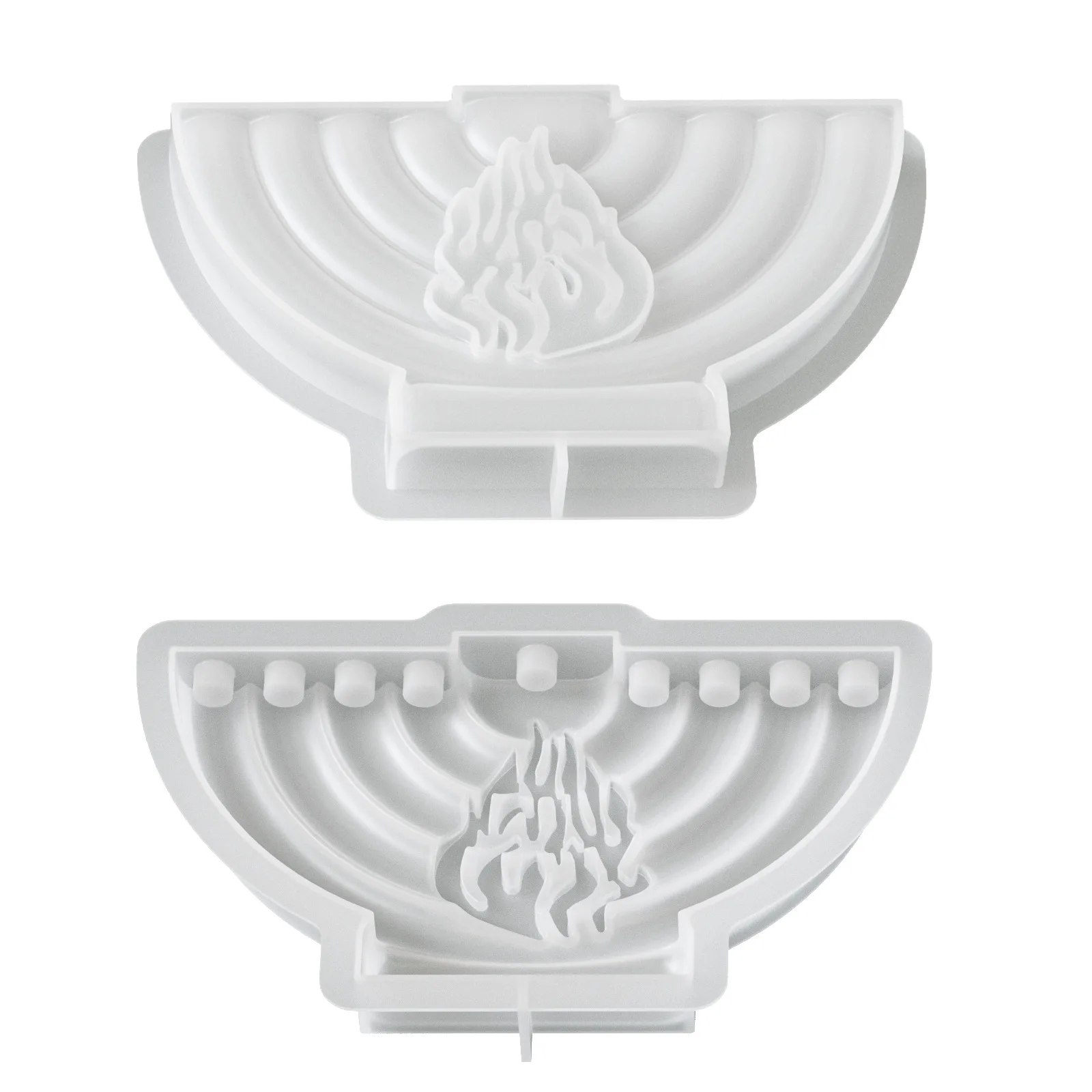 Resin Silicone Mold 1pc Flame Pattern 9-Hole Candlestick Silicone Mold,DIY Aromatherapy Candle Ornament Gypsum Mold