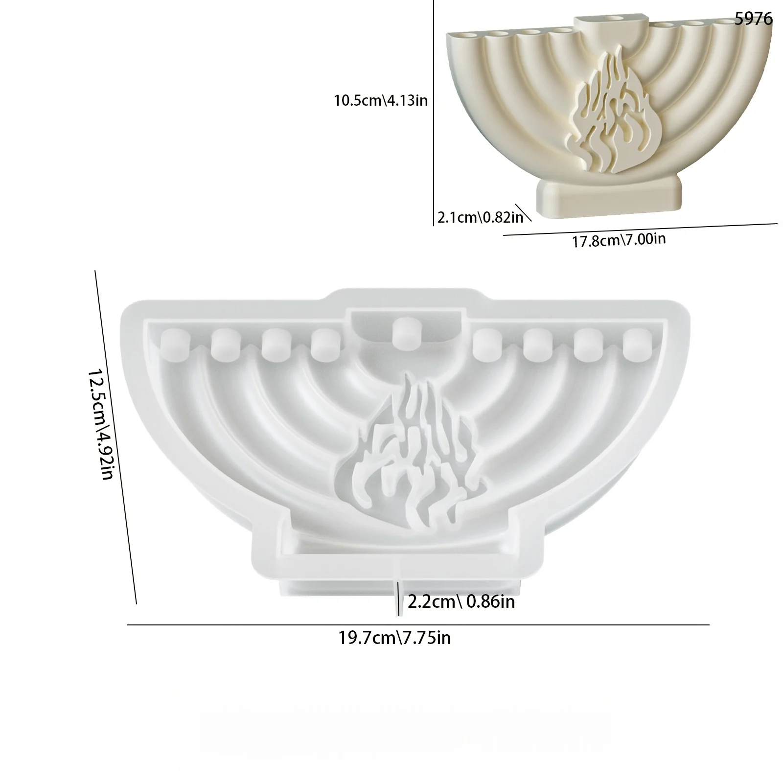 Resin Silicone Mold 1pc Flame Pattern 9-Hole Candlestick Silicone Mold,DIY Aromatherapy Candle Ornament Gypsum Mold