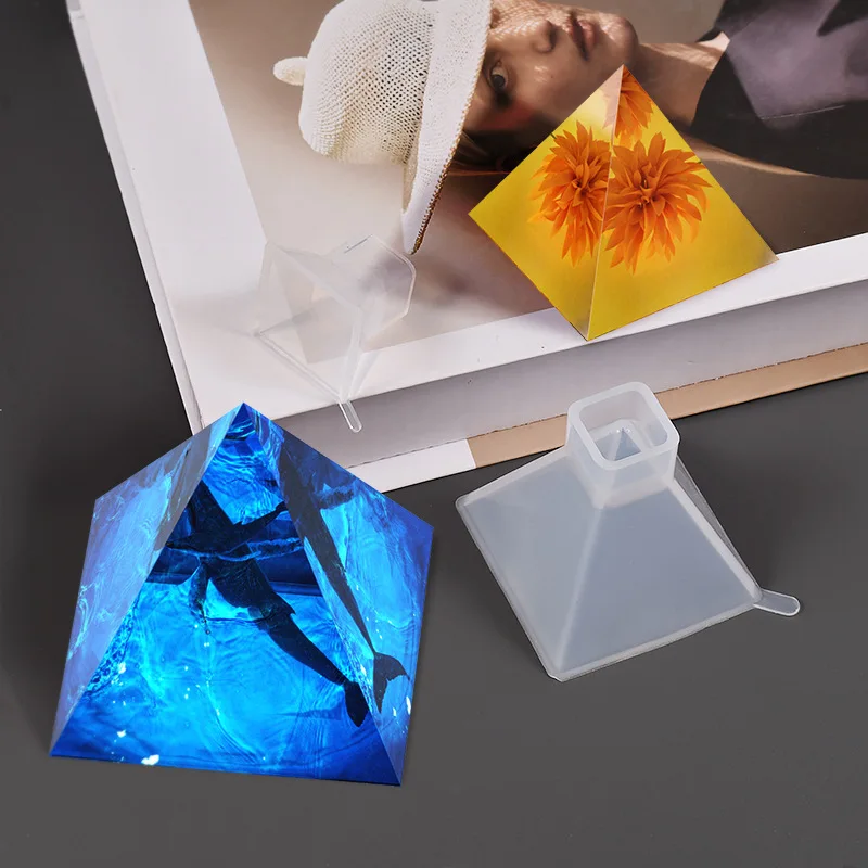 15CM Super Large Pyramid Silicone Resin Mold Craft Jewelry Crystal Making Tools Triangular Pyramid Mold Crystal UV Epoxy