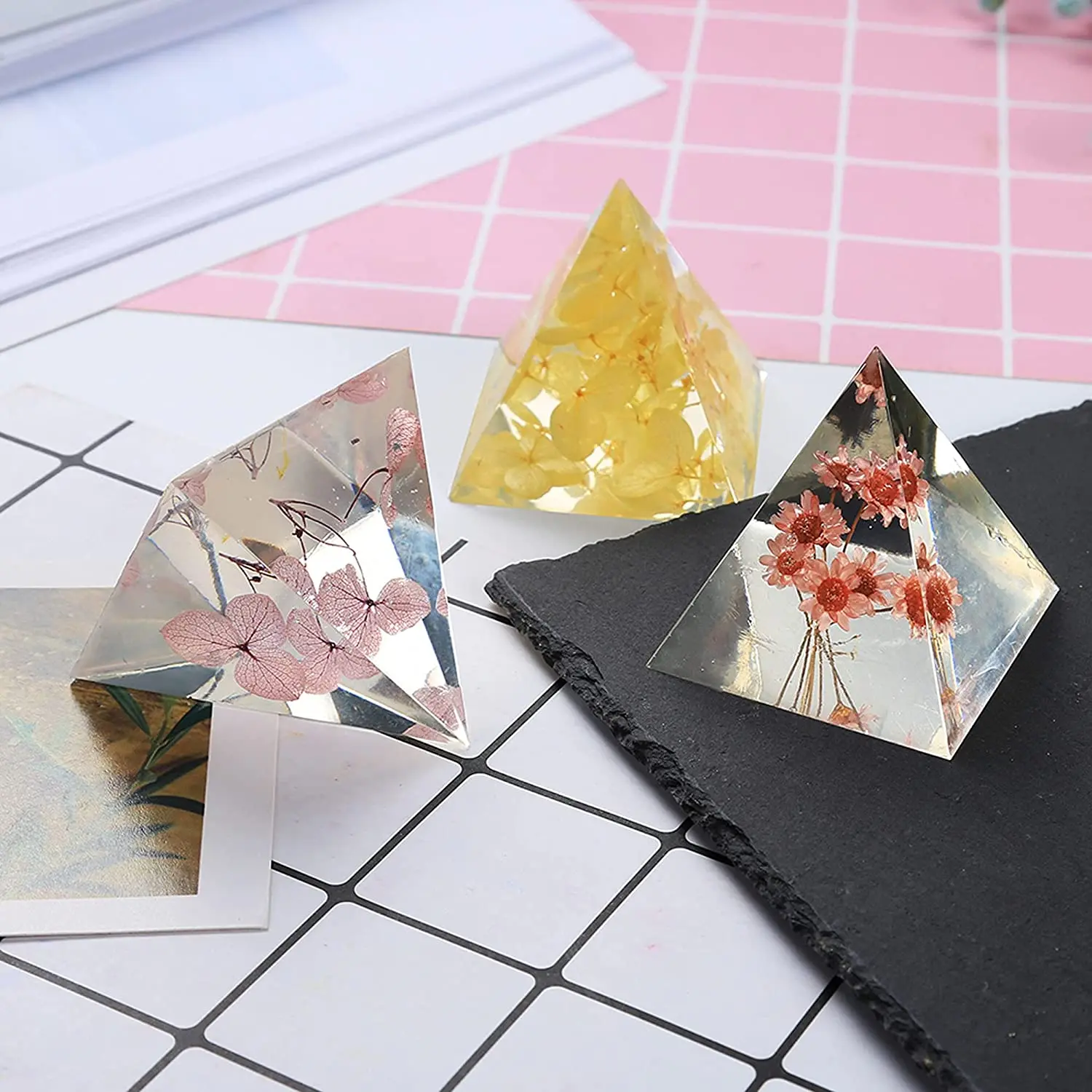 15CM Super Large Pyramid Silicone Resin Mold Craft Jewelry Crystal Making Tools Triangular Pyramid Mold Crystal UV Epoxy