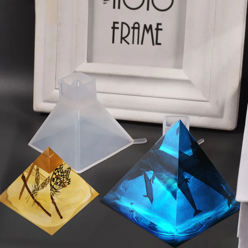 15CM Super Large Pyramid Silicone Resin Mold Craft Jewelry Crystal Making Tools Triangular Pyramid Mold Crystal UV Epoxy