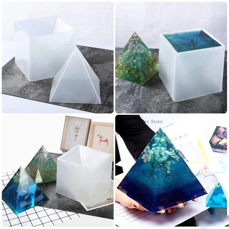 15CM Super Large Pyramid Silicone Resin Mold Craft Jewelry Crystal Making Tools Triangular Pyramid Mold Crystal UV Epoxy