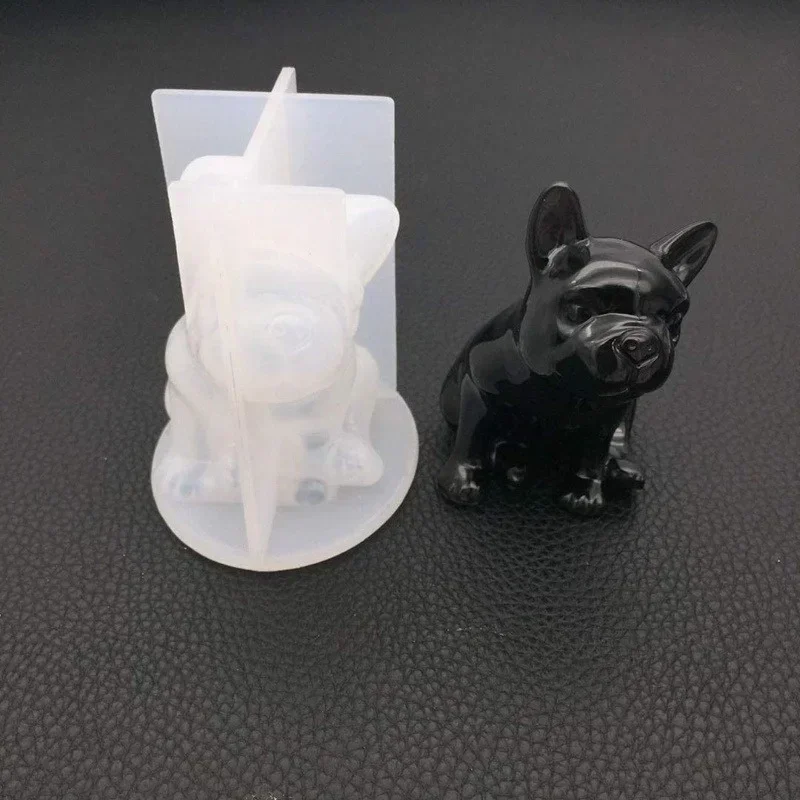 Handmade Creative Shape New Crystal Epoxy Mold Bulldog Silicone UV Mold Cake Mousse Chocolate Shaped Dessert Baking Molds