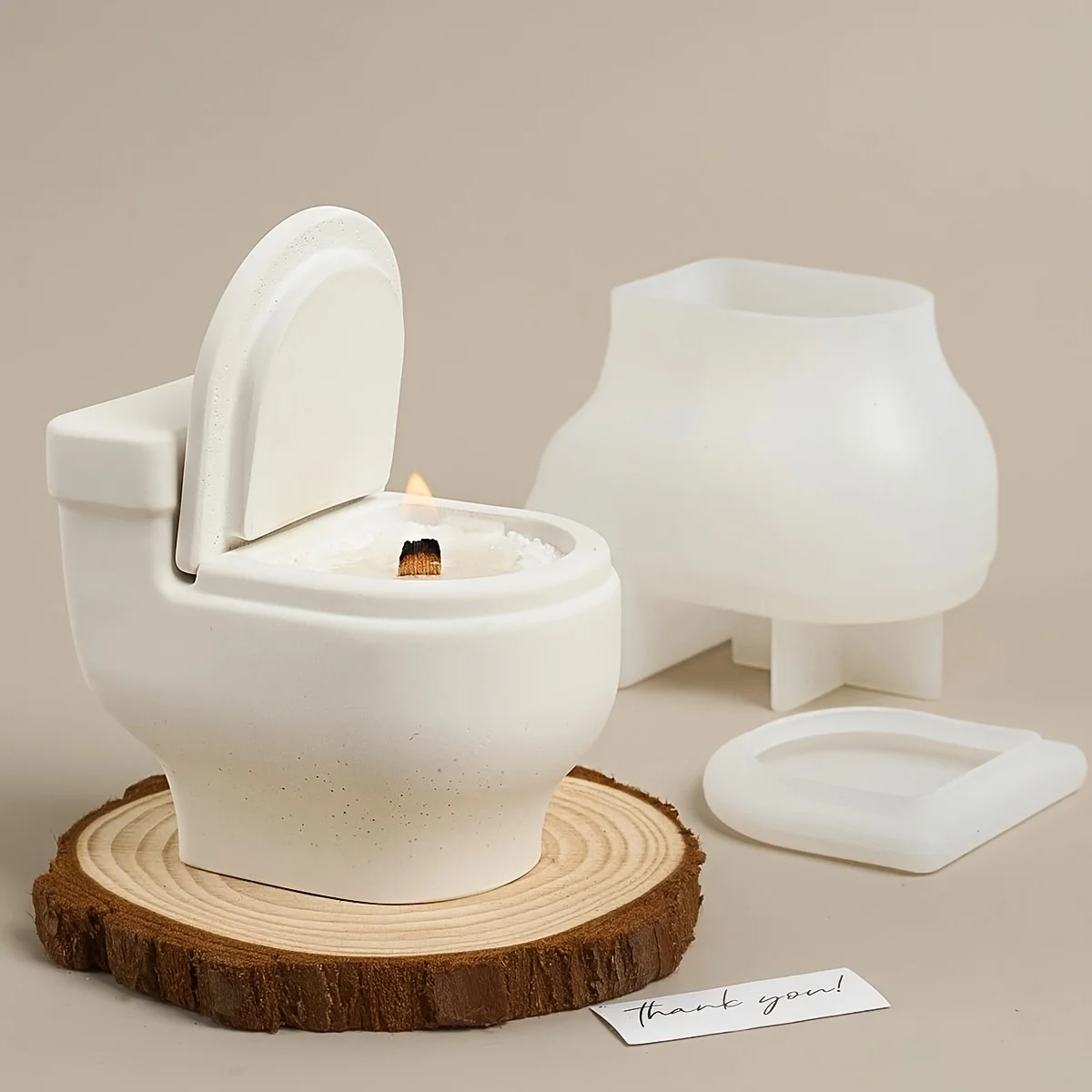 1pc Silicone Resin Casting Molds for Candle Holder and Storage-Toilet Shape,DIY Handmade Craft Mold-For Home Decor Enthusiasts
