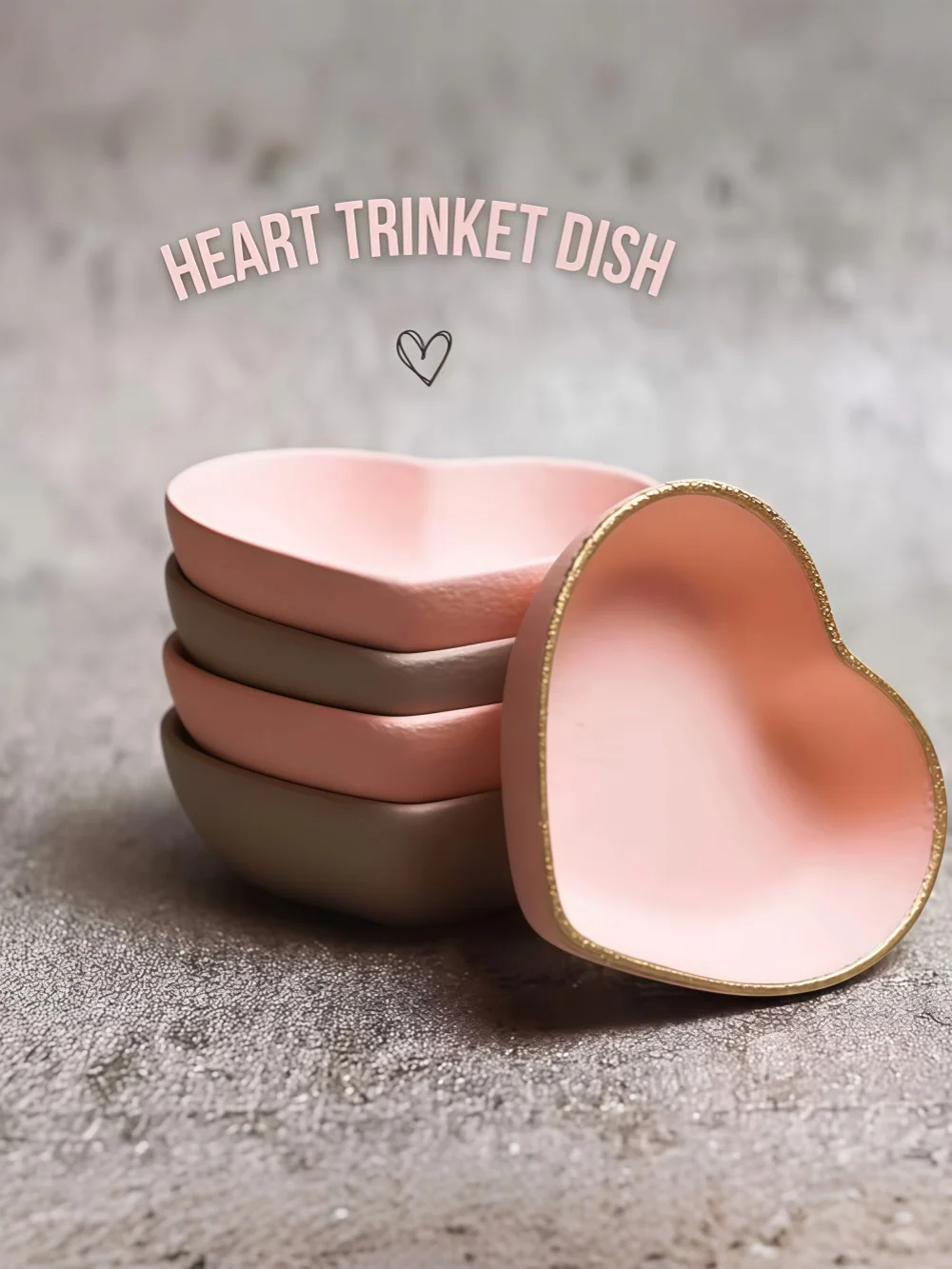 Heart-Shaped Silicone Mold DIY Handmade Cement Gypsum Epoxy Resin Scented Candle Storage Tray Heart-Shaped Jewelry Dish Decorative Tray Resin Storage Bowl Gift Mold