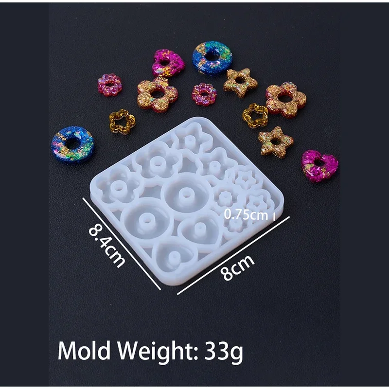 Multifuntional Jewelry Molds 3D Pendant Earrings Resin Molds DIY Rings Star Love Flower Garlands Shape Earrings Silicone Molds