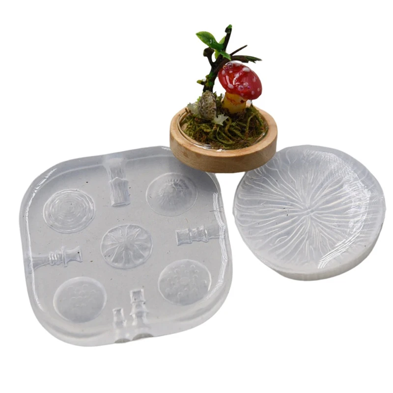 2pcs/set Mini Mushroom Silicone Mold Ultra-light Clay Resin Clay DIY Soft Pottery Miniature Mushroom Quick Modeling Tool