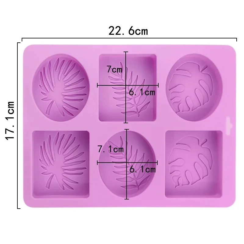 Round & Square Leaf Silicone Soap Mold - For DIY Handmade Soap, Plaster, Resin, Candles & Cake Baking Supplies