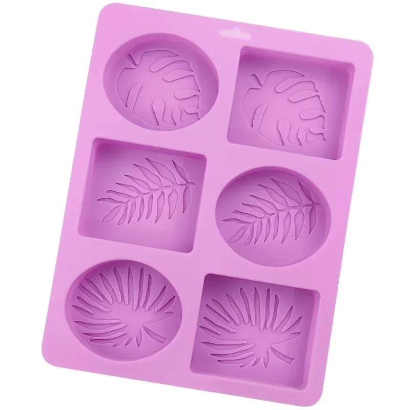 Round & Square Leaf Silicone Soap Mold - For DIY Handmade Soap, Plaster, Resin, Candles & Cake Baking Supplies