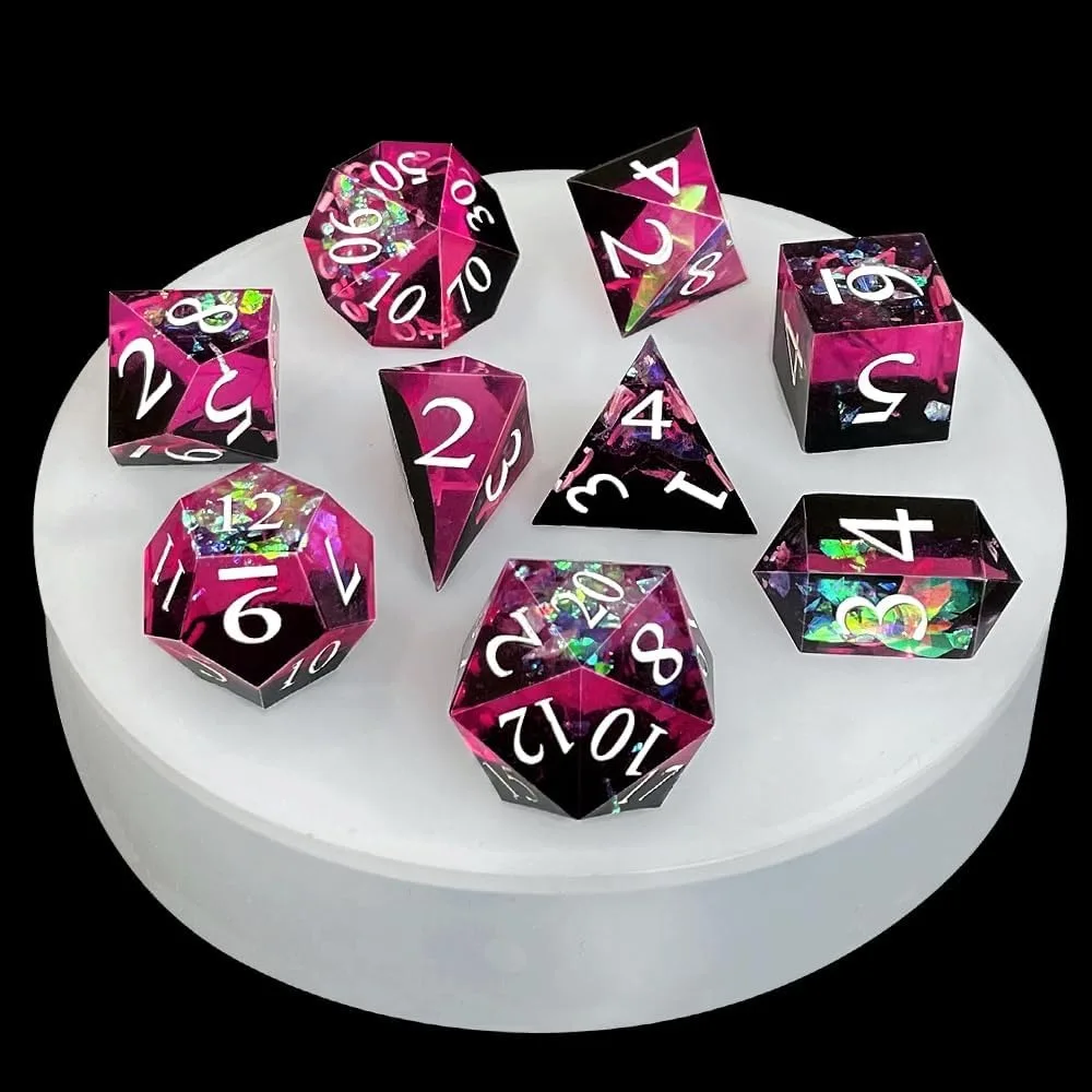 DIY DND Sharp Edge Dice Silicone Mold for 9Pcs Resin Dice Mold