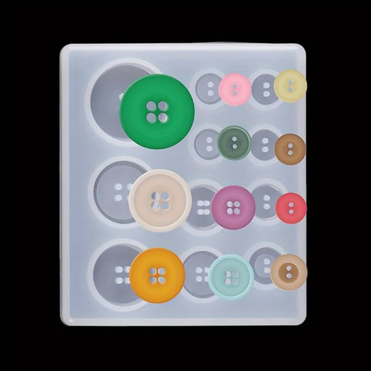 White Silicone Button Mold 5 Pcs for Epoxy Resin Crafts DIY Jewelry Making Durable Decorative Buttons Versatile Designs
