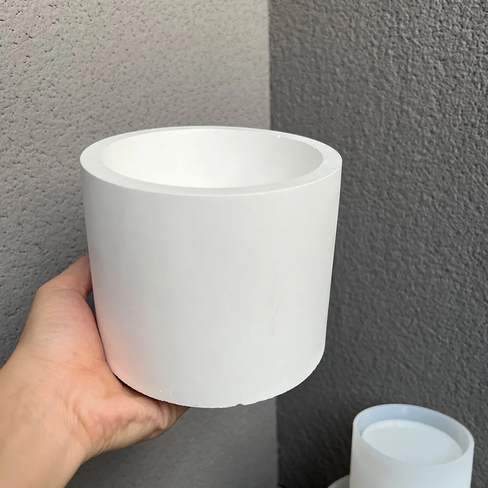 Cylinder Cement Flower Pot Silicone Mold Epoxy Resin Storage Tray Concrete Succulent Planter Mould Home Decor Indoor Plant Pot