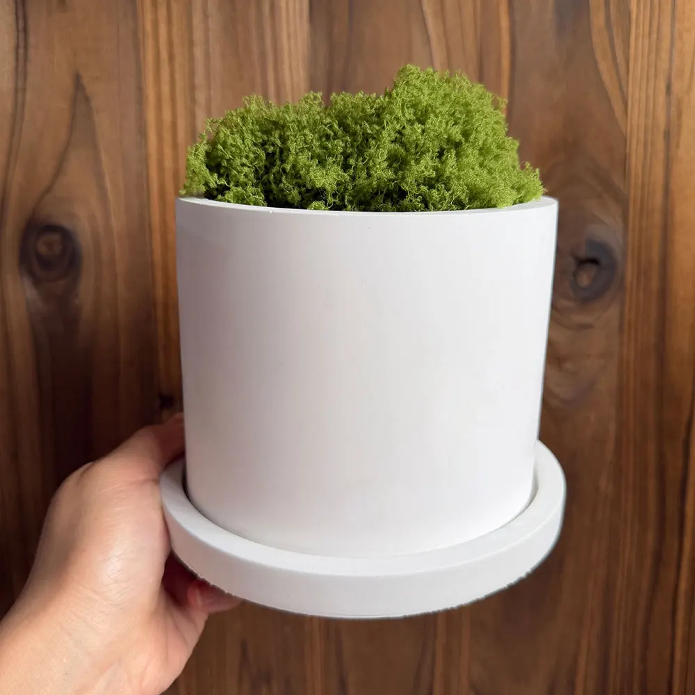 Cylinder Cement Flower Pot Silicone Mold Epoxy Resin Storage Tray Concrete Succulent Planter Mould Home Decor Indoor Plant Pot