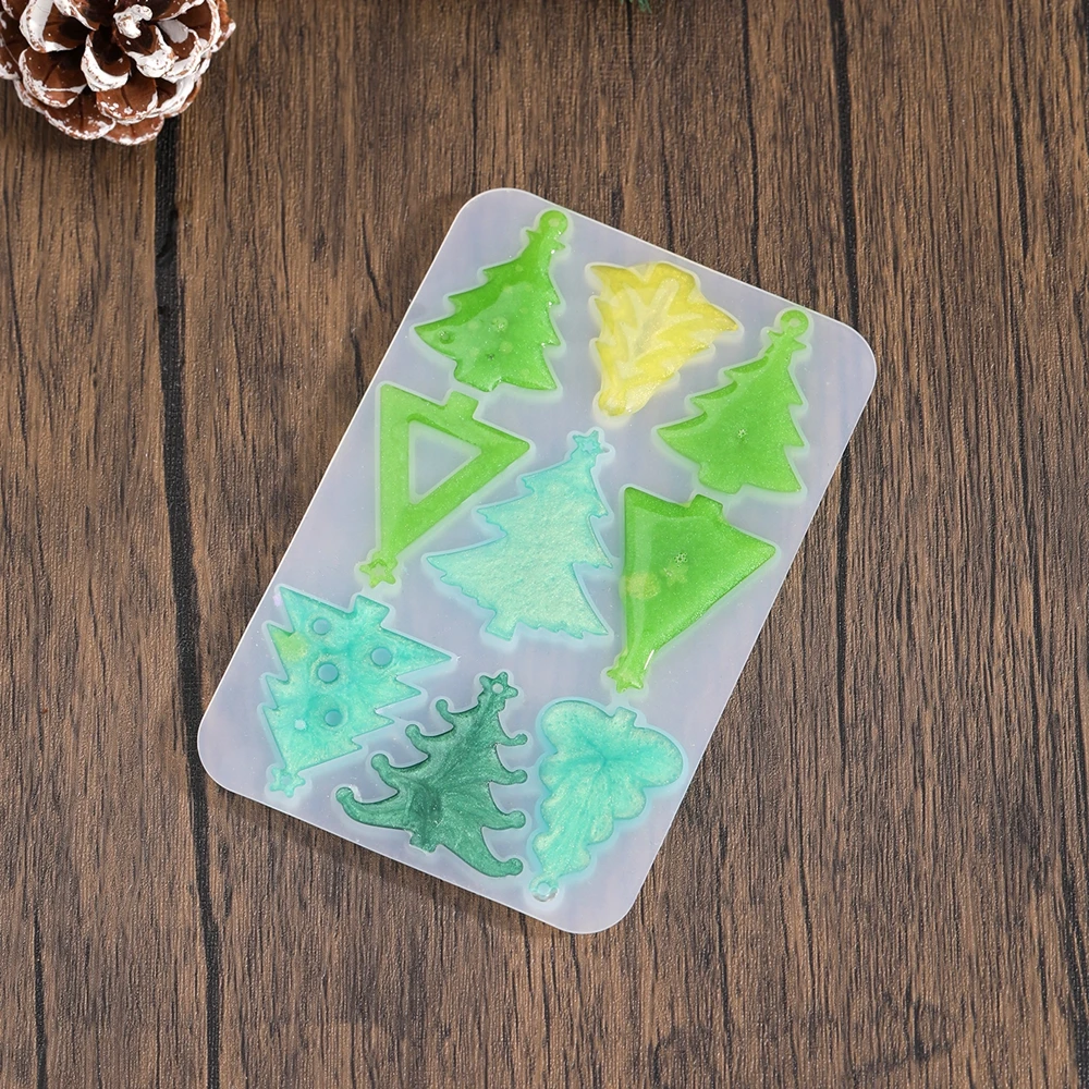 Christmas Earring Silicone Mold Earrings Epoxy Resin Mold Keychain Pendant DIY Crafts Jewelry Casting Christmas Decorations