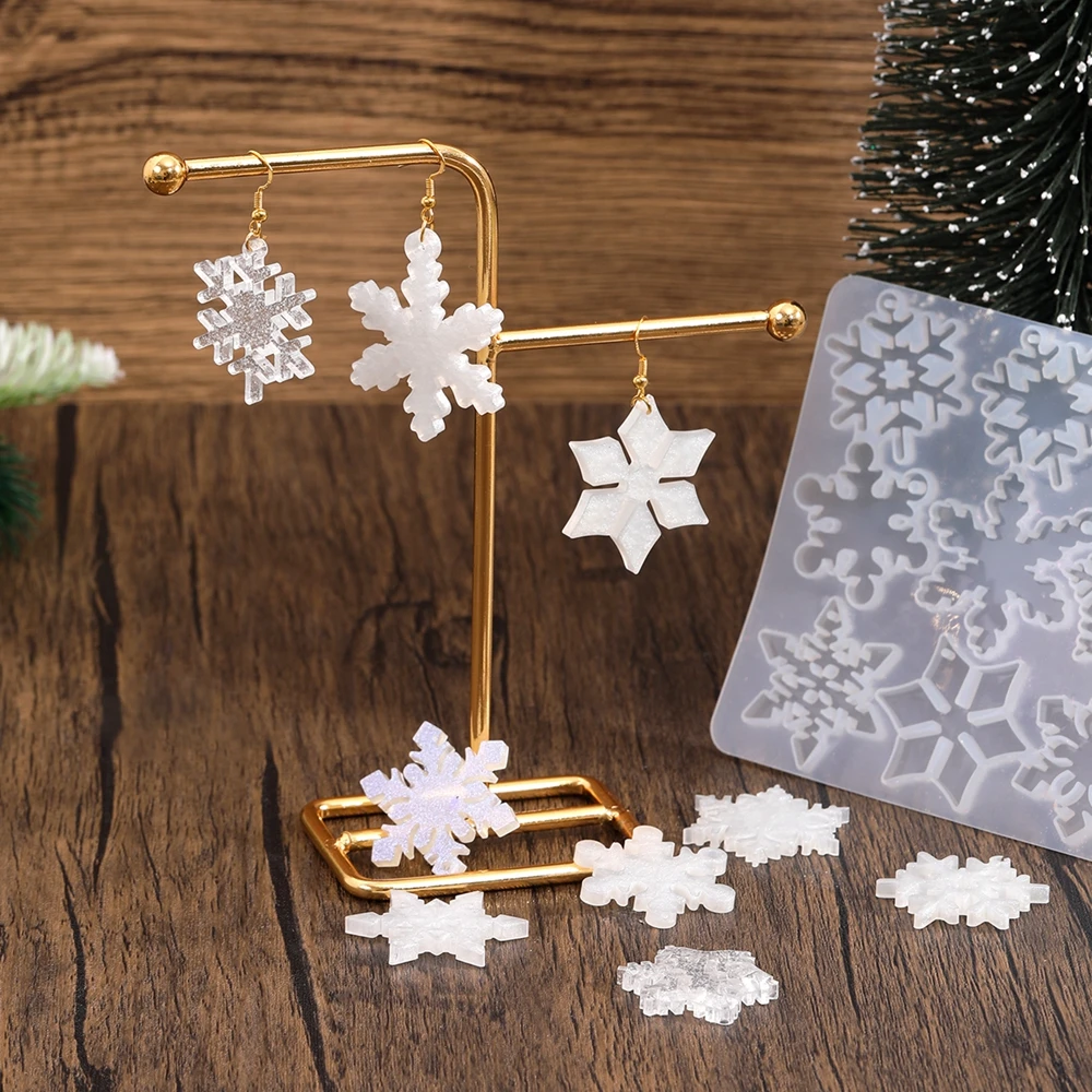 Christmas Earring Silicone Mold Earrings Epoxy Resin Mold Keychain Pendant DIY Crafts Jewelry Casting Christmas Decorations