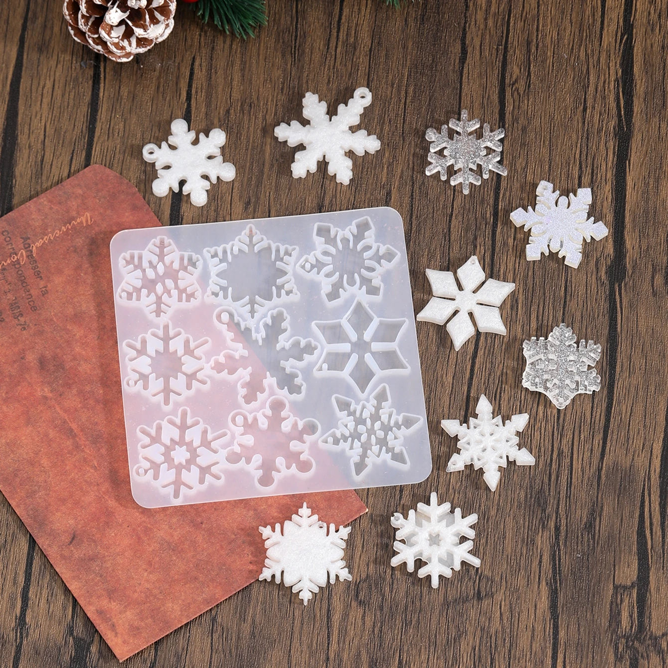 Christmas Earring Silicone Mold Earrings Epoxy Resin Mold Keychain Pendant DIY Crafts Jewelry Casting Christmas Decorations