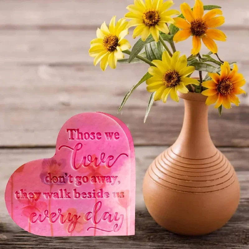 DIY Heart Memorial Mold Heart Sign Resin Silicone Mold Casting Craft Home Decoration Flower Preservation Table Decorations