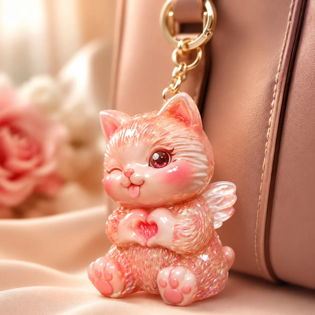 DIY Keychain Pendant Silicone Mold 3D Cat, Bear, Sheep Dropper Mold Mirror Resin Ornament Keychain Silicone Mold