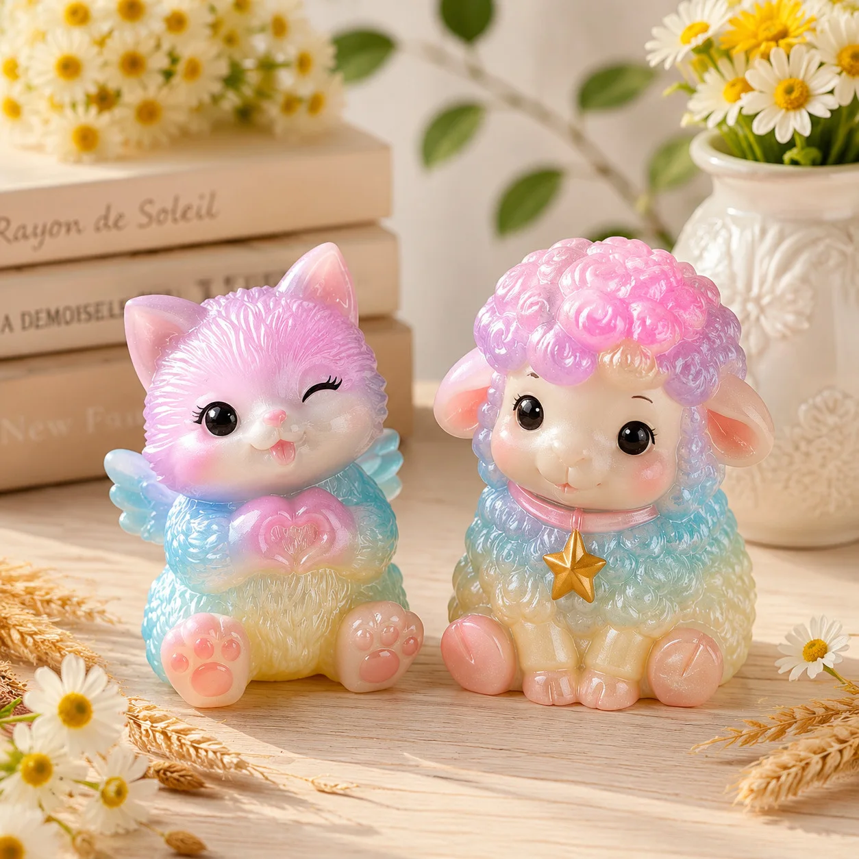 DIY Keychain Pendant Silicone Mold 3D Cat, Bear, Sheep Dropper Mold Mirror Resin Ornament Keychain Silicone Mold