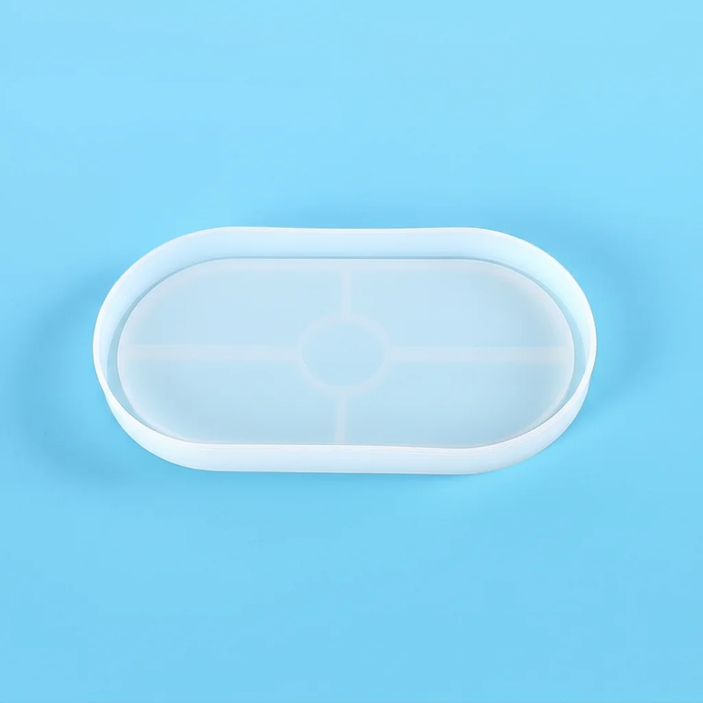 Oval Coaster Silicone Mold for DIY Epoxy Resin Crafts Tea Tray Coaster Making Tool with Smooth Surface Easy Release