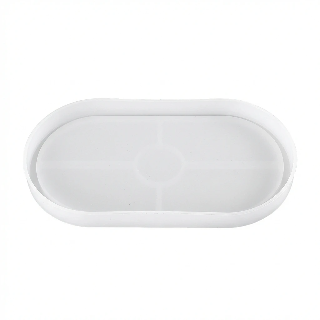 Oval Coaster Silicone Mold for DIY Epoxy Resin Crafts Tea Tray Coaster Making Tool with Smooth Surface Easy Release