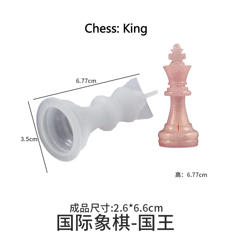 DIY Chess Set Silicone Mold Handmade Crystal Epoxy Resin Candle Mould for Home And Outdoor Game Gathering