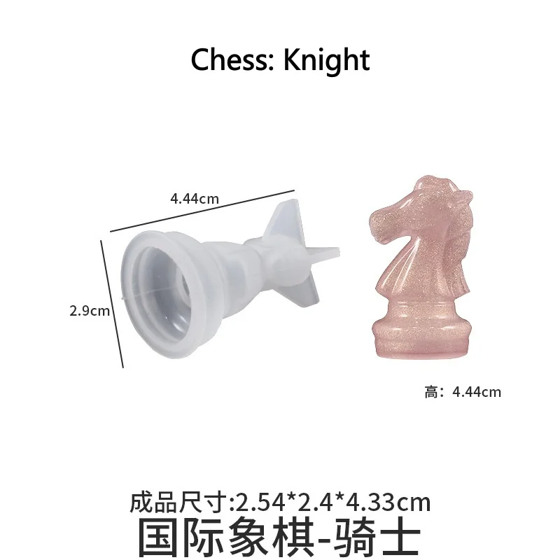 DIY Chess Set Silicone Mold Handmade Crystal Epoxy Resin Candle Mould for Home And Outdoor Game Gathering