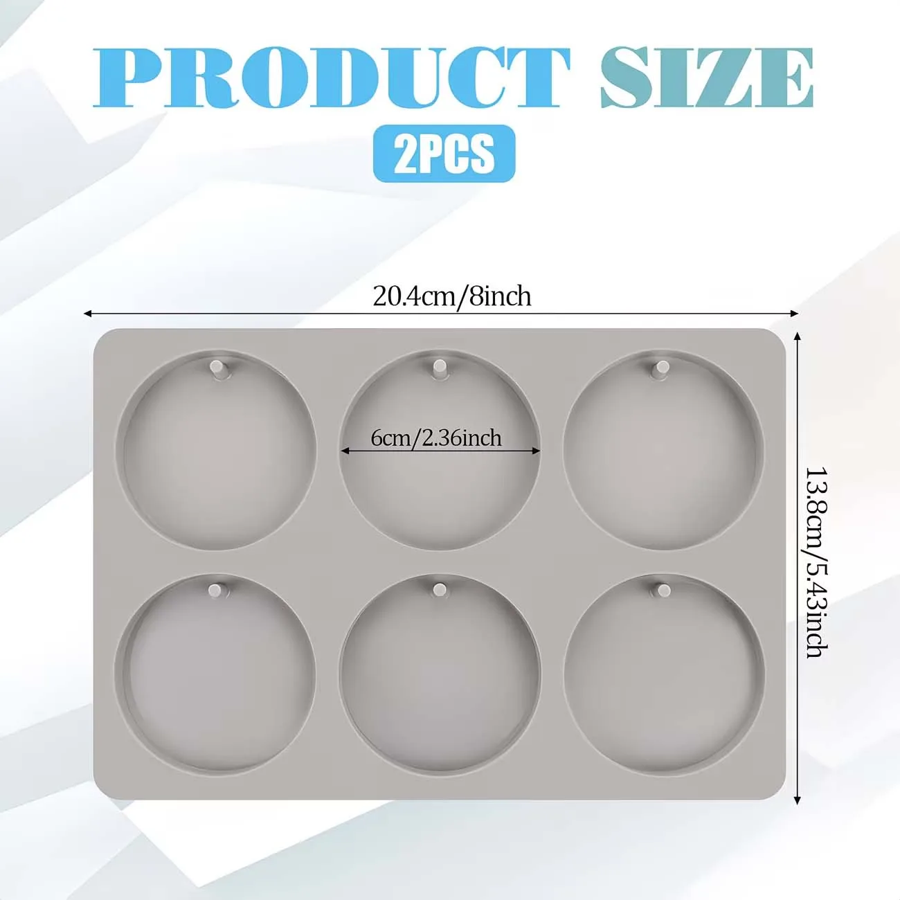 2PCS Circular Silicone Molds Round-Shaped DIY Craft Pendant with Hanging Hole for Making Candlesticks Epoxy Resin Casting Mold