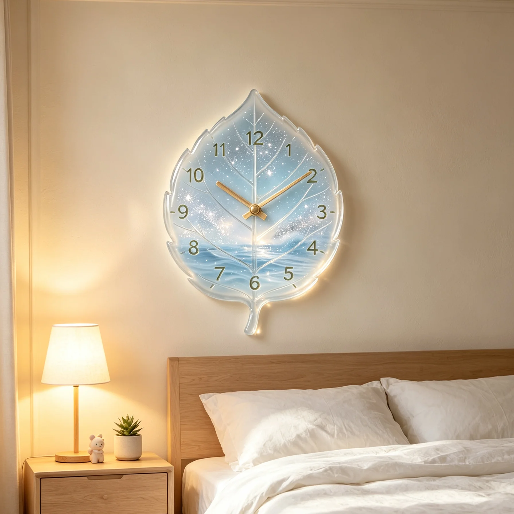 Leaf-Shaped Silicone Mold for Wall Clocks, 3D Leaf-Shaped Dial with Texture, Epoxy Resin Mold, Suitable for DIY Wall Clocks