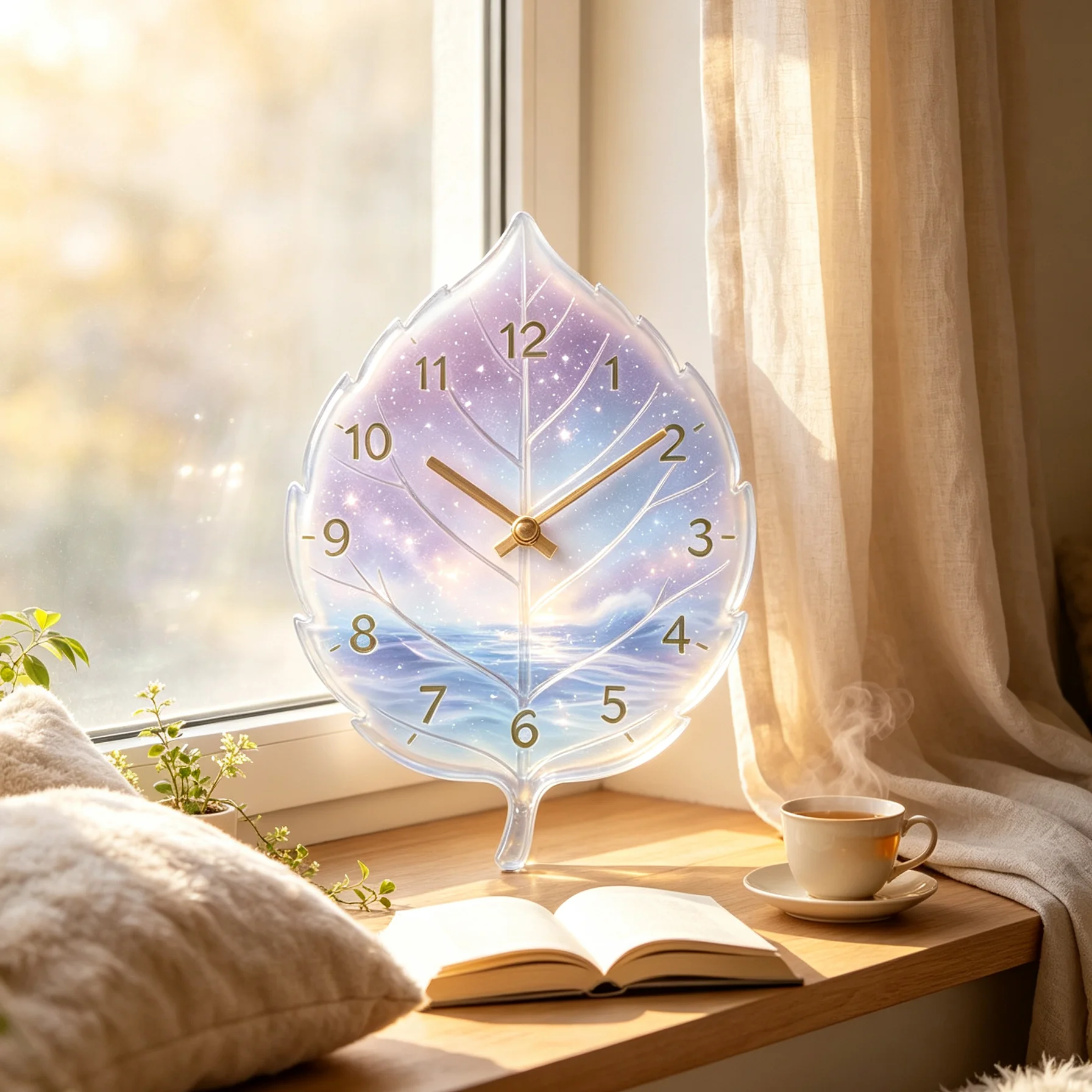 Leaf-Shaped Silicone Mold for Wall Clocks, 3D Leaf-Shaped Dial with Texture, Epoxy Resin Mold, Suitable for DIY Wall Clocks