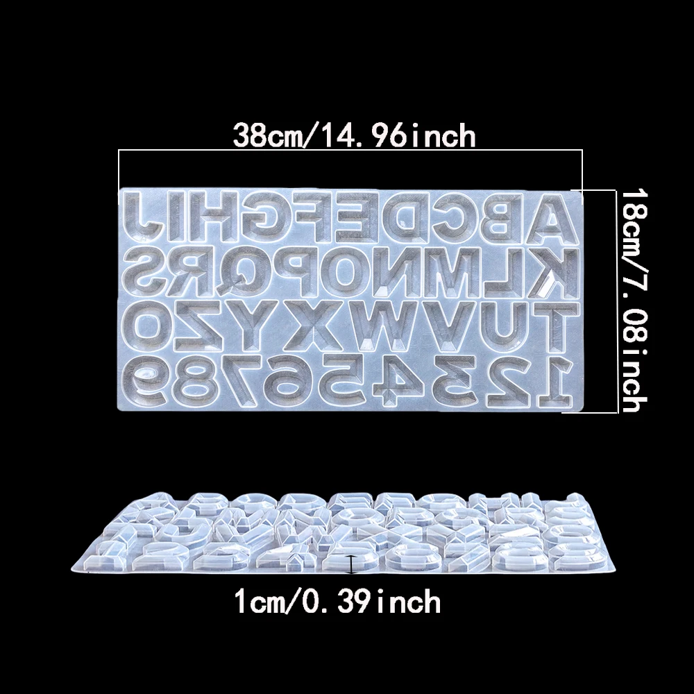 1pc 26 English letters and numbers silicone mold, used for epoxy resin casting DIY keychain pendant earrings jewelry