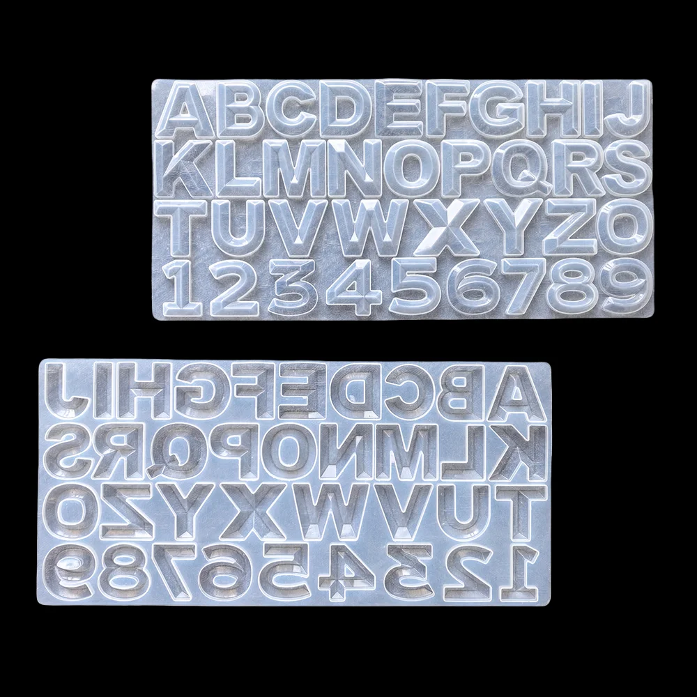 1pc 26 English letters and numbers silicone mold, used for epoxy resin casting DIY keychain pendant earrings jewelry